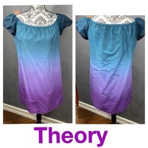Theory lilian dip dye mini dress purple blue